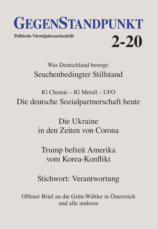 GegenStandpunkt 2-20Ebook Politische Vierteljahreszeitschrift